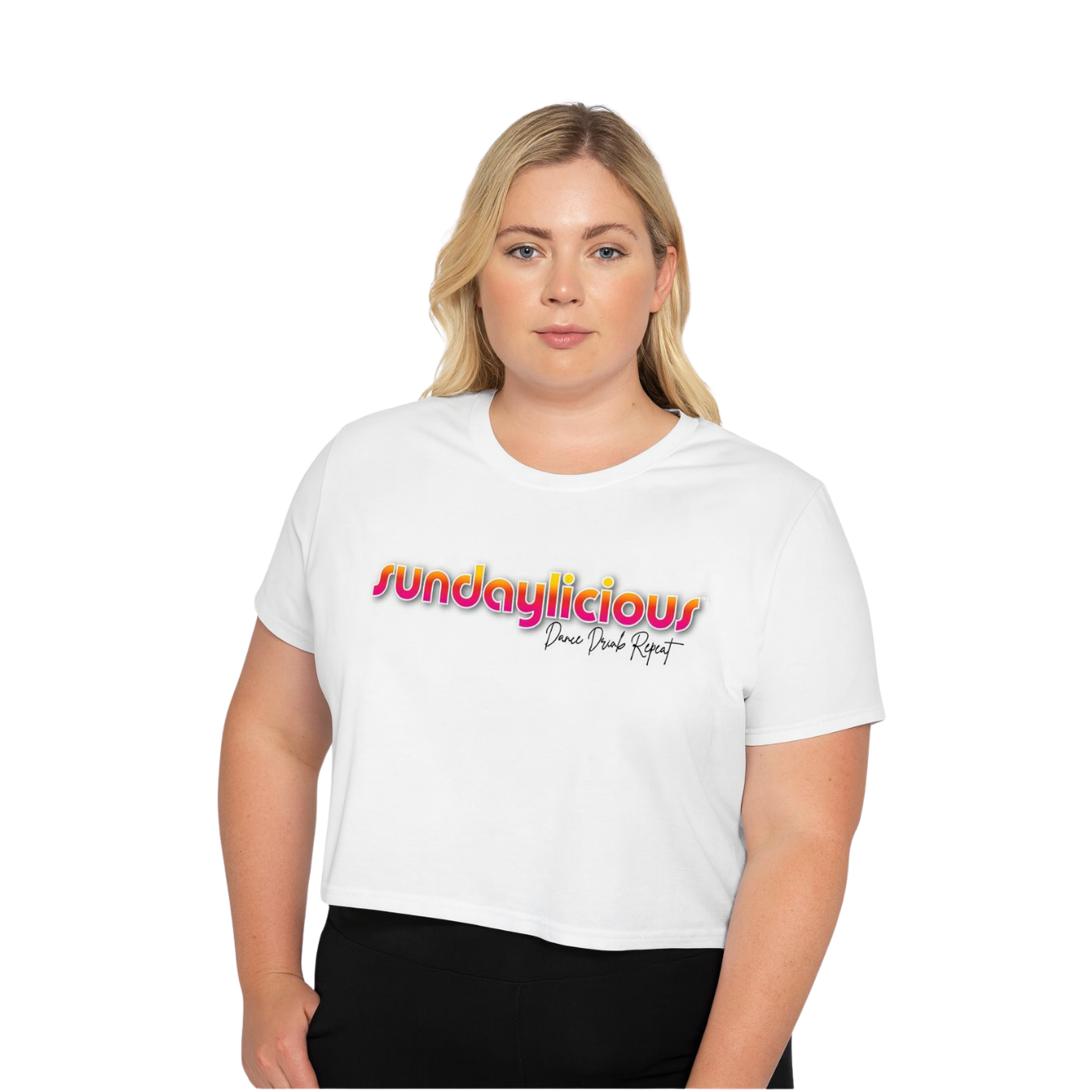 Sundaylicious -  Black & White Crop Tee
